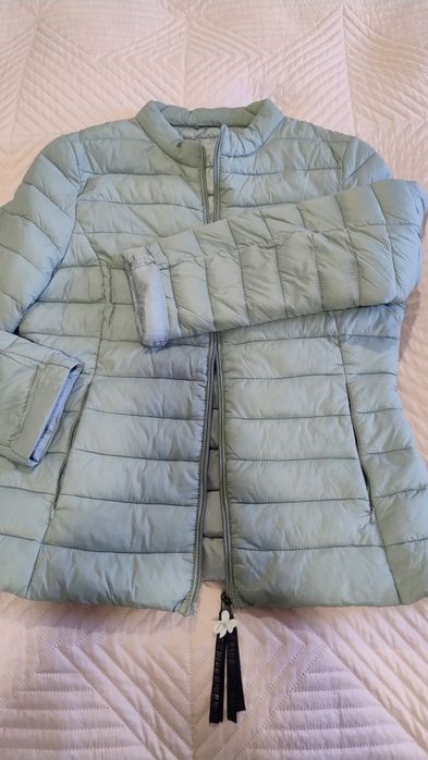 Дамско яке мента, яке байкър H&M кафяво, Черно зелено  M-L