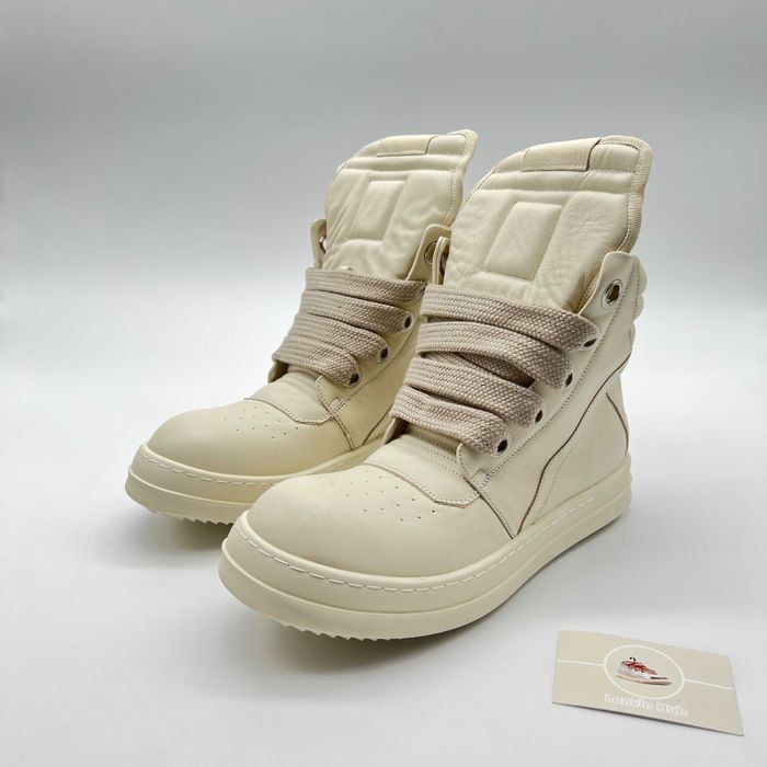 Rick Owens Geobaskets Full White Jumbo Lace