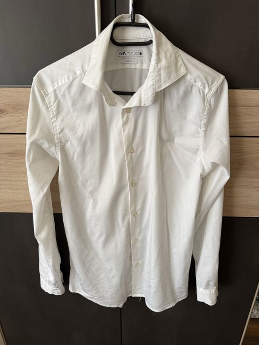 Cămașă albă Zara slim fit S