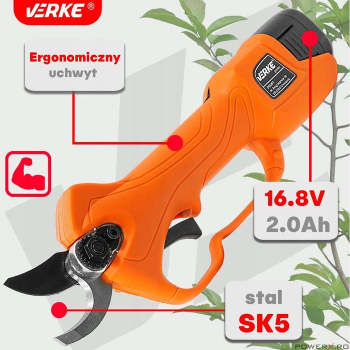 Foarfeca electrica cu acumulator pentru curatarea copacilor, florilor,