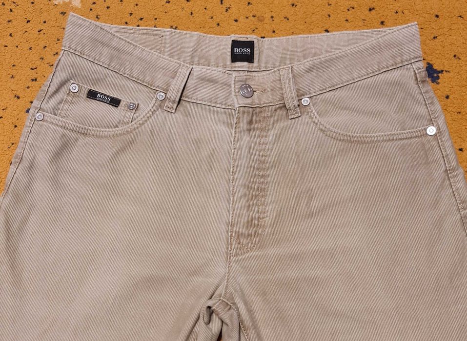 Pantaloni jeans BOSS de la Hugo Boss kaki reiat blugi mărimea 33/32