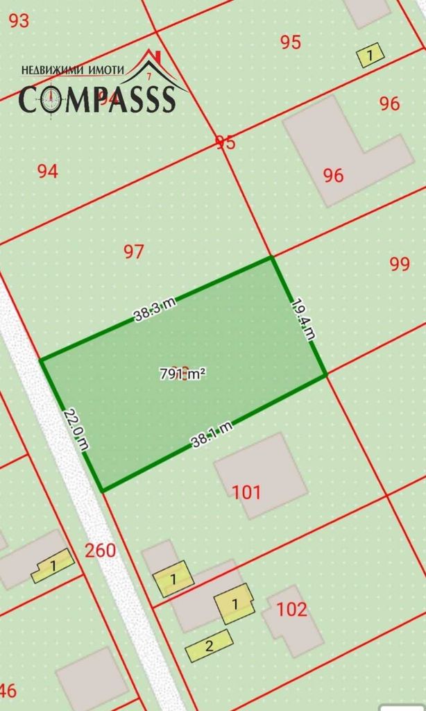 Продава се Парцел в с. Кранево, Област Добрич - 791 кв.м за 70 €/кв.м - Снимка #1