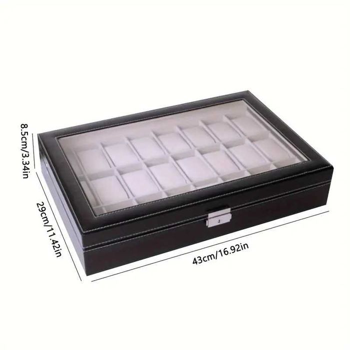 голяма лукс кутия за съхранение и презентация на 24 броя часовници