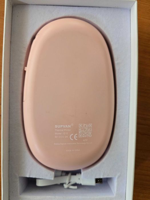 Imprimanta termica portabila, roz, 203 dpi, Bluetooth, SUPVAN E10