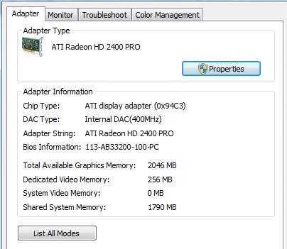 Placa Video PCI-Epress Ati Radeon HD 2400 PRO 256 Mb