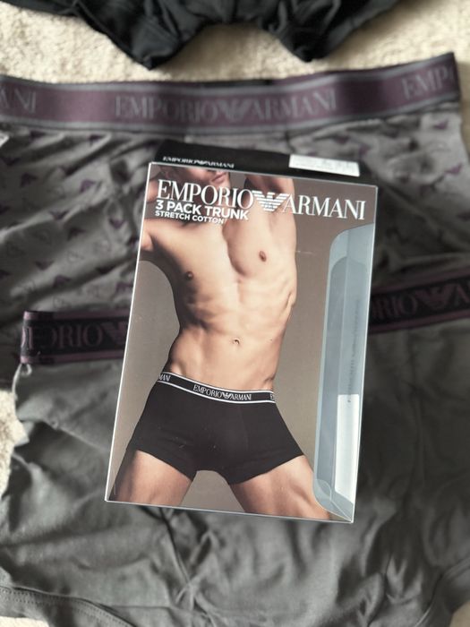 Emporio Armani set 3 boxeri gri/negru marimea S noi originali