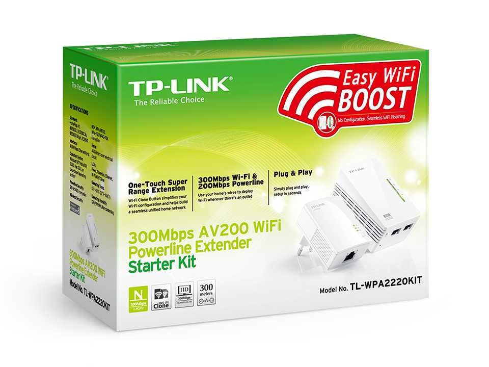 Адаптер TP-Link TL-WPA4220KIT/ AV600 Powerline Wi-Fi Kit SPEED