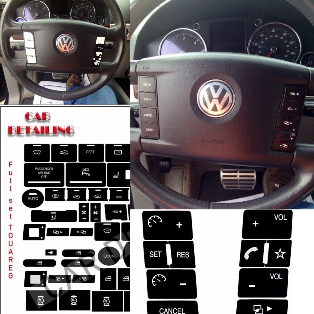 Set stickere pt butoane VW Touareg 2003-2010
