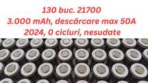 Celule 21700 x 130buc, 3.000mAh, 50A Descărcare, 2024, 0 cicluri