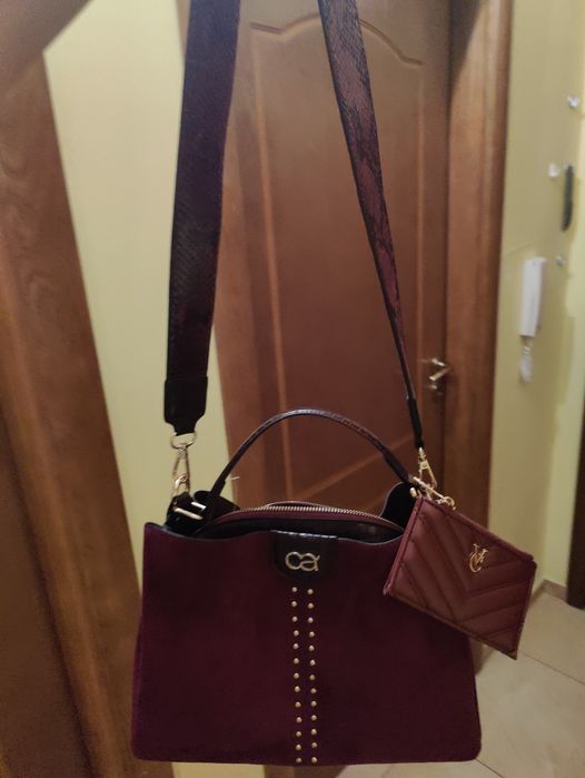 Дамска чанта бордо