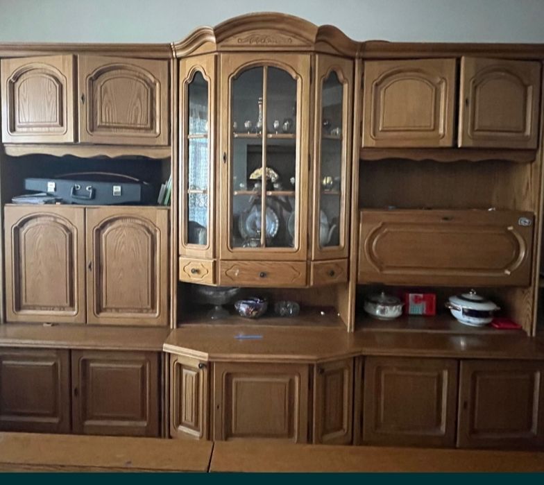 Стенка из настоящего дерева дуба для зала гостиной книги