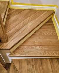 Scari lemn masiv - Trepte/ Contratrepte/ Balustri Trepte lemn Stejar