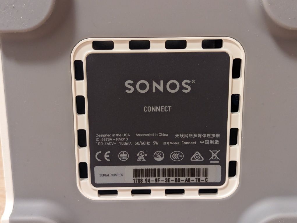 Sonos Connect Gen. 2 музикален streamer