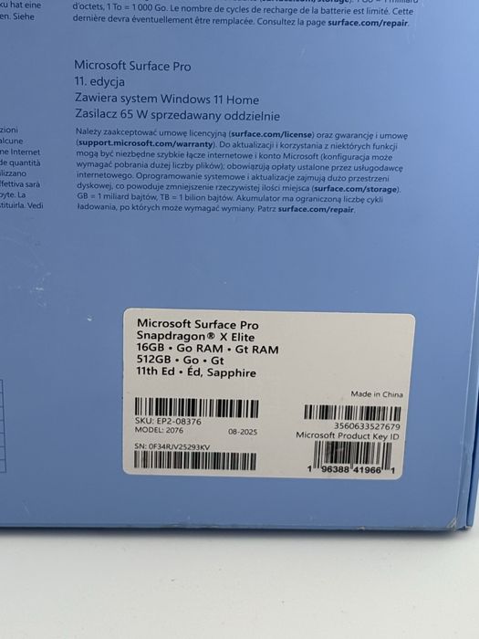 Microsoft surface pro, X Elite, 16gb Ram, OLED, sigilata, OCAZIE