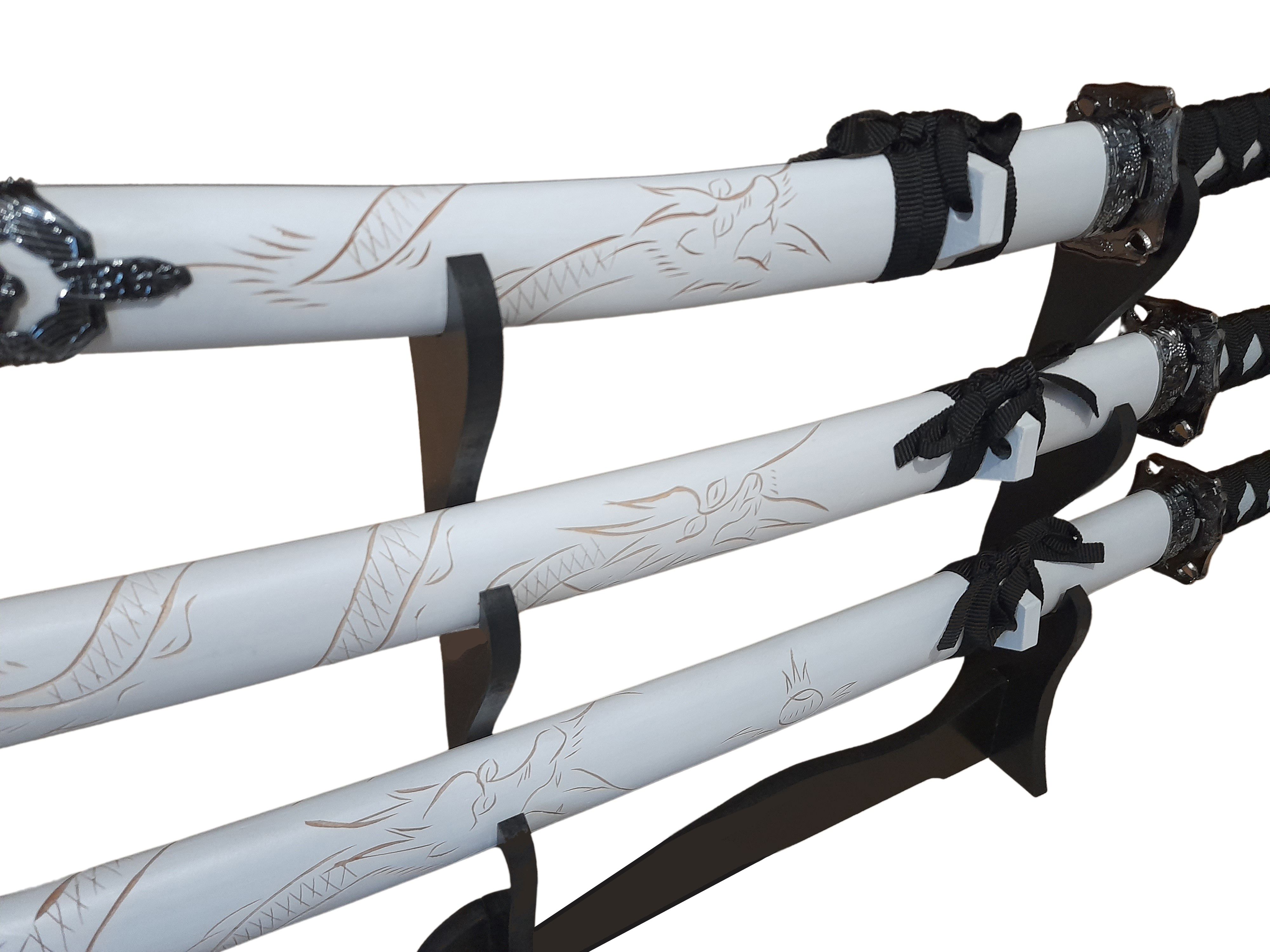 Set sabii katane decorative IdeallStore®, Ninja Warrior, alb, metal