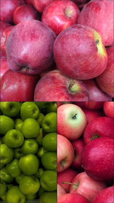 Яблоки фуджи, грени смит, американка, айдарлет