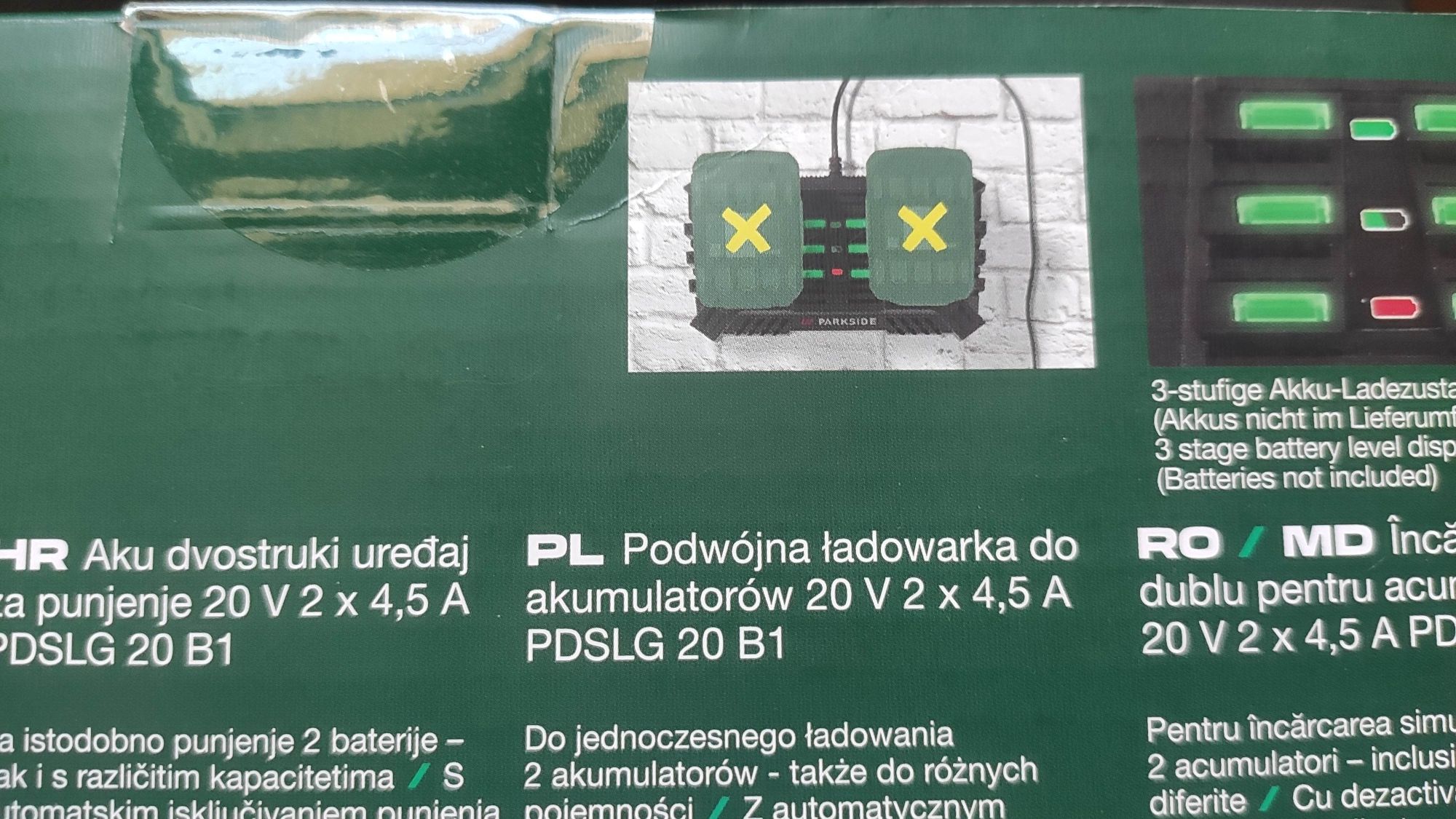 Încărcător dublu Parkside 20v 4.5Ah PDSLG 20 B1