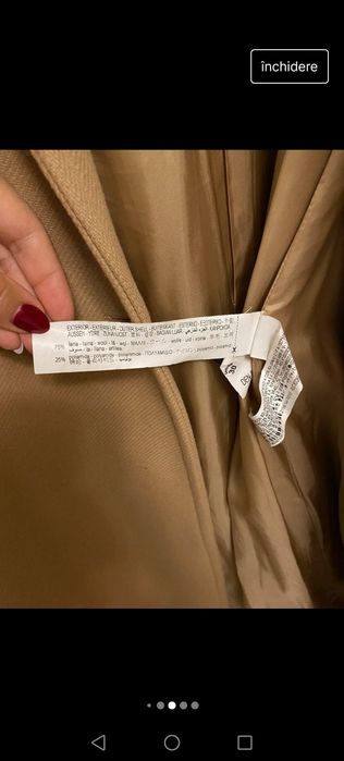 Palton lana Zara Manteco