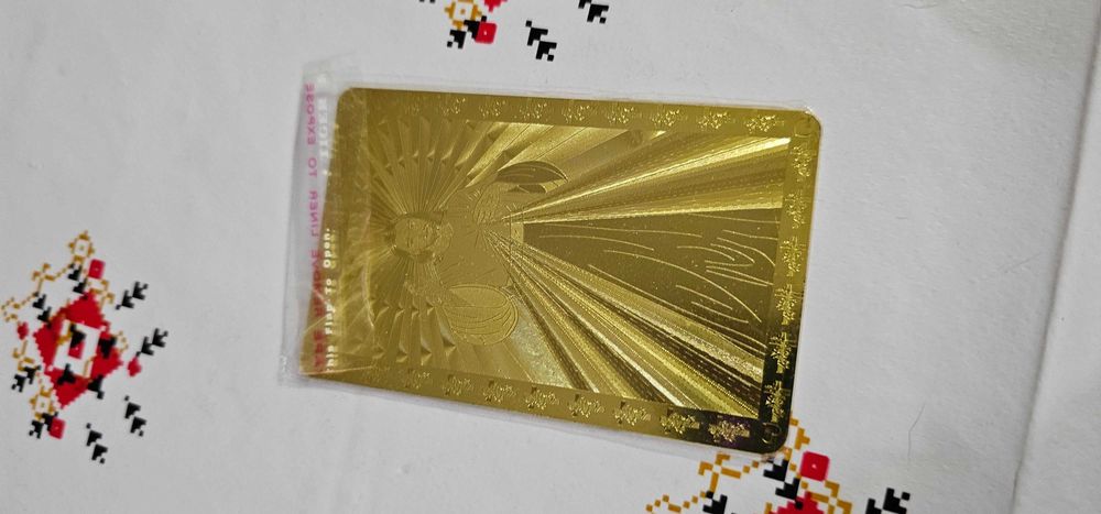 amuleta gen card aurita cu Mântuitorul Isus