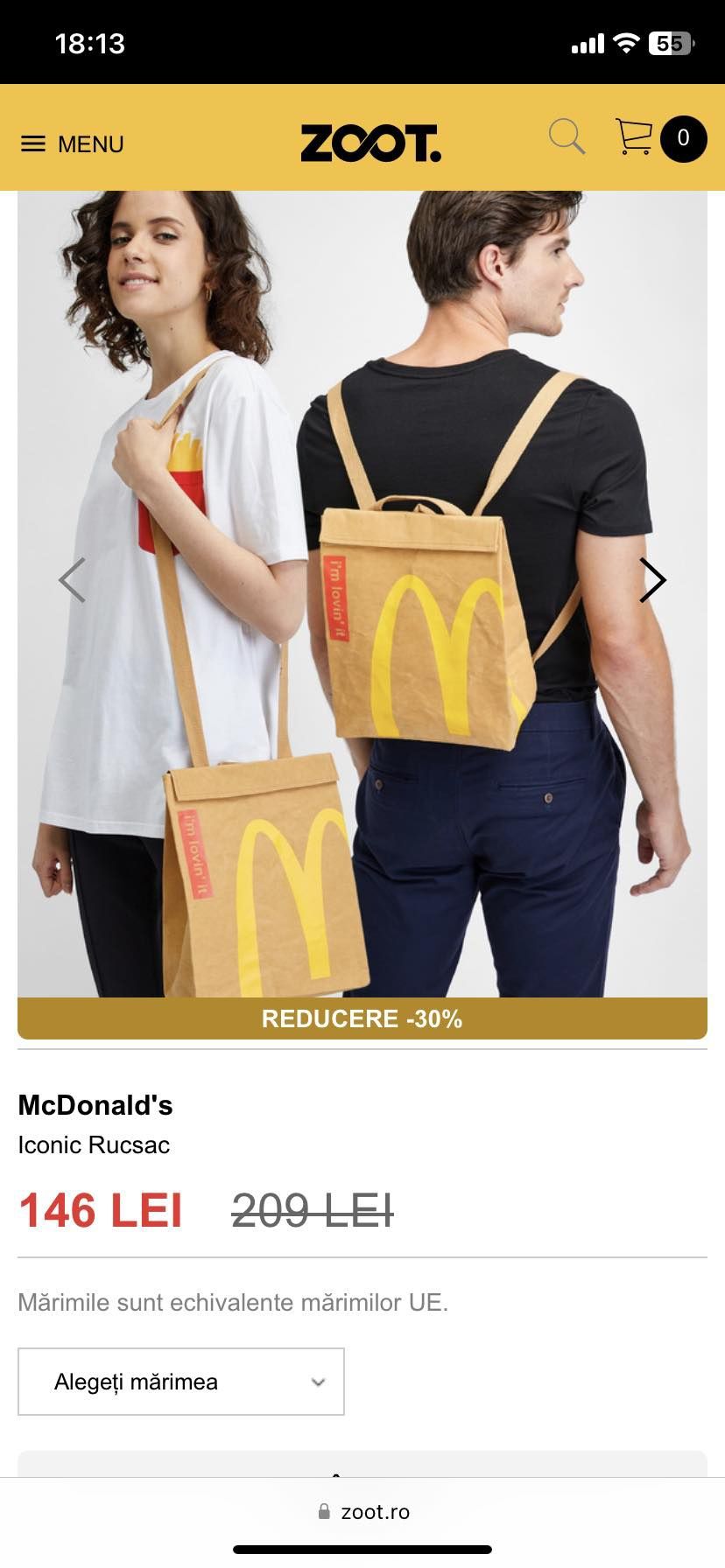 Vând rucsac McDonalds nou