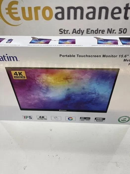 Monitor portabil Verbatim PMT-15-4K cu Ecran Tactil 15.6" -A-