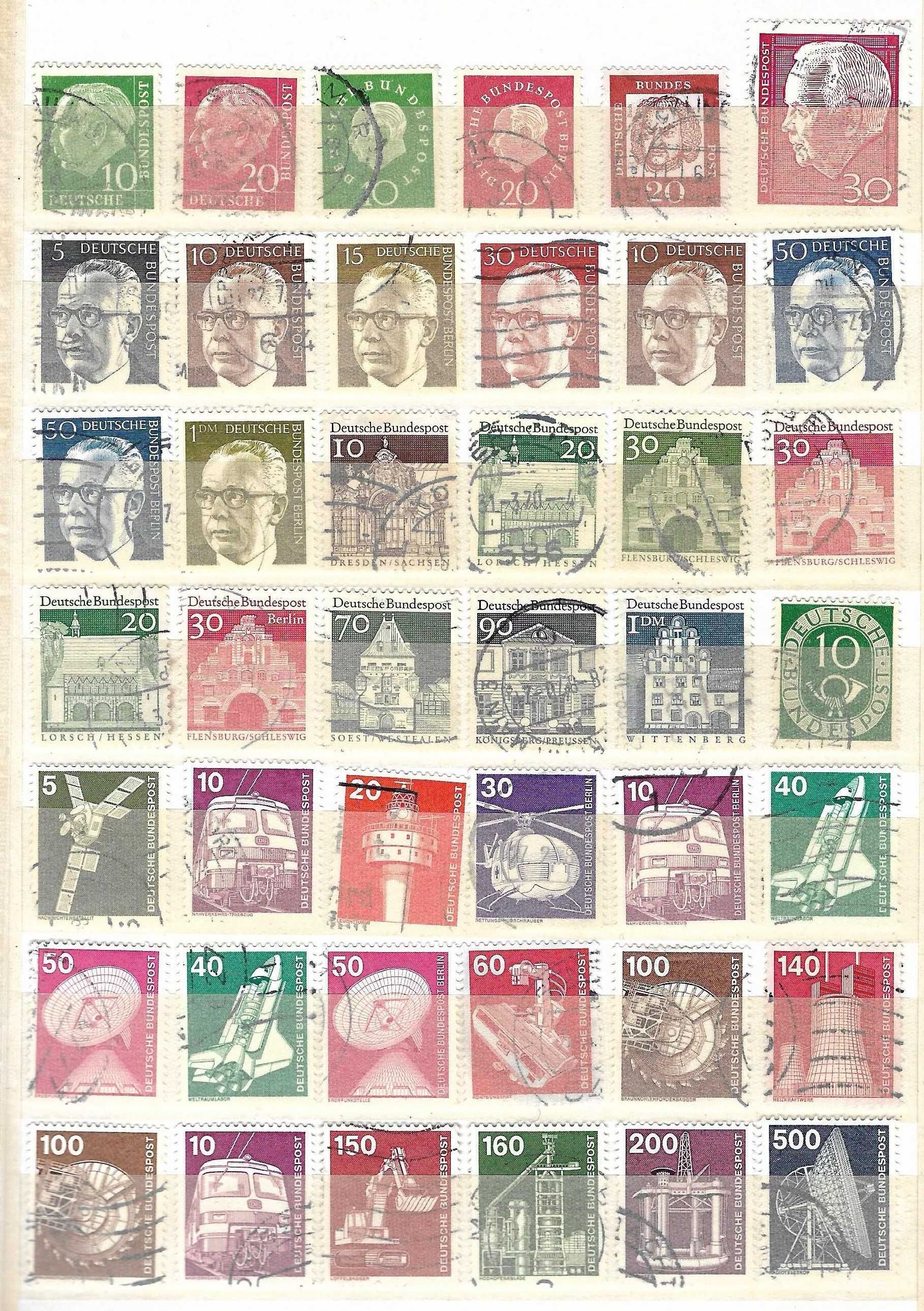 Clasor format A5, 3 file (6 pagini), cu timbre vechi