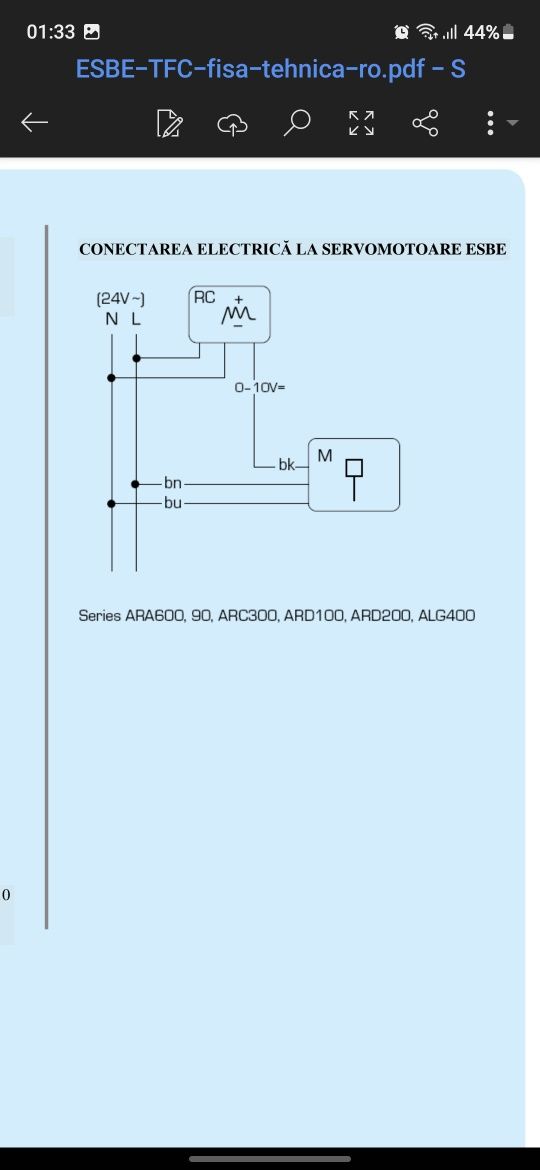 Termostat electronic ESBE 139 pt ventilo-convectoare