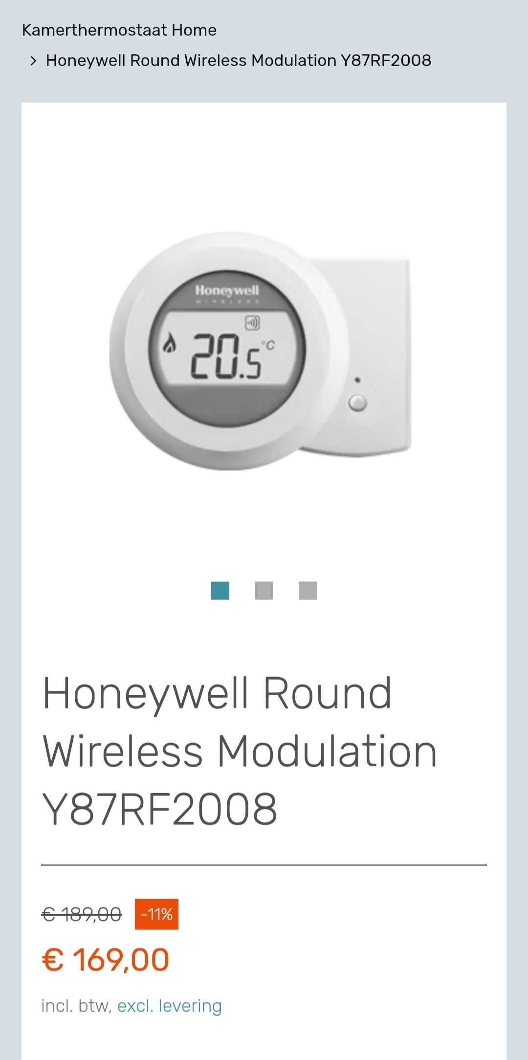 Термостат Smart Honeywell Y87RFC, Wireless, Gateway, 5-35°C, LCD