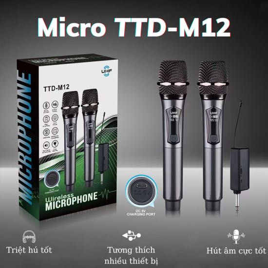 2-х беспроводных микрофонов Wireless Microphone TTD-M12