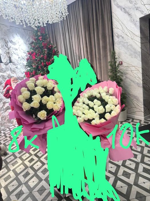 Цветы белые розы, свежые