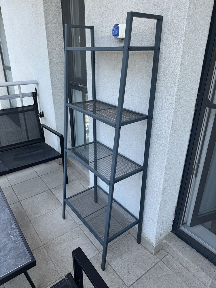 Set mobilier terasa canapea, 1 scaun, masa + bonus raftiera metalica