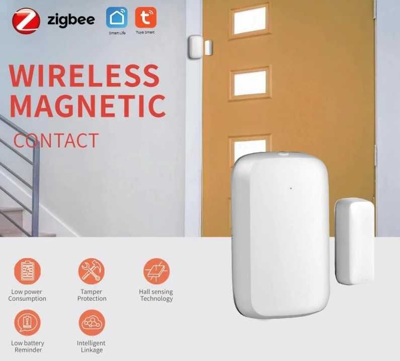 Senzor usa/fereastra Tuya Zigbee CEL MAI MIC senzor pe piata TR GRATIS