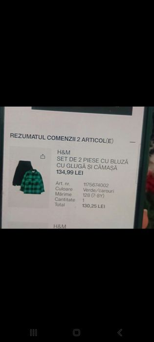 Set cămașă de flanel și bluză cu glugă pentru băieți de 7-8 an.