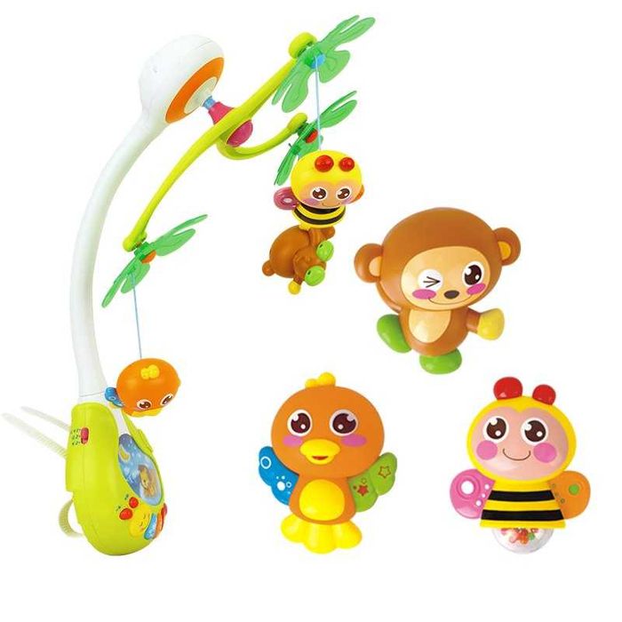 Carusel muzical interactiv cu lampa de veghe Hola Toys