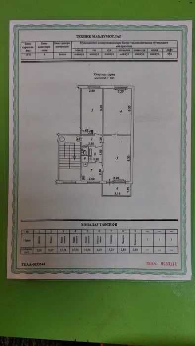 СРОЧНО !! Продается квартира в Яшнабаде 3/4/4 (63 кв/м ) Асалабад 1