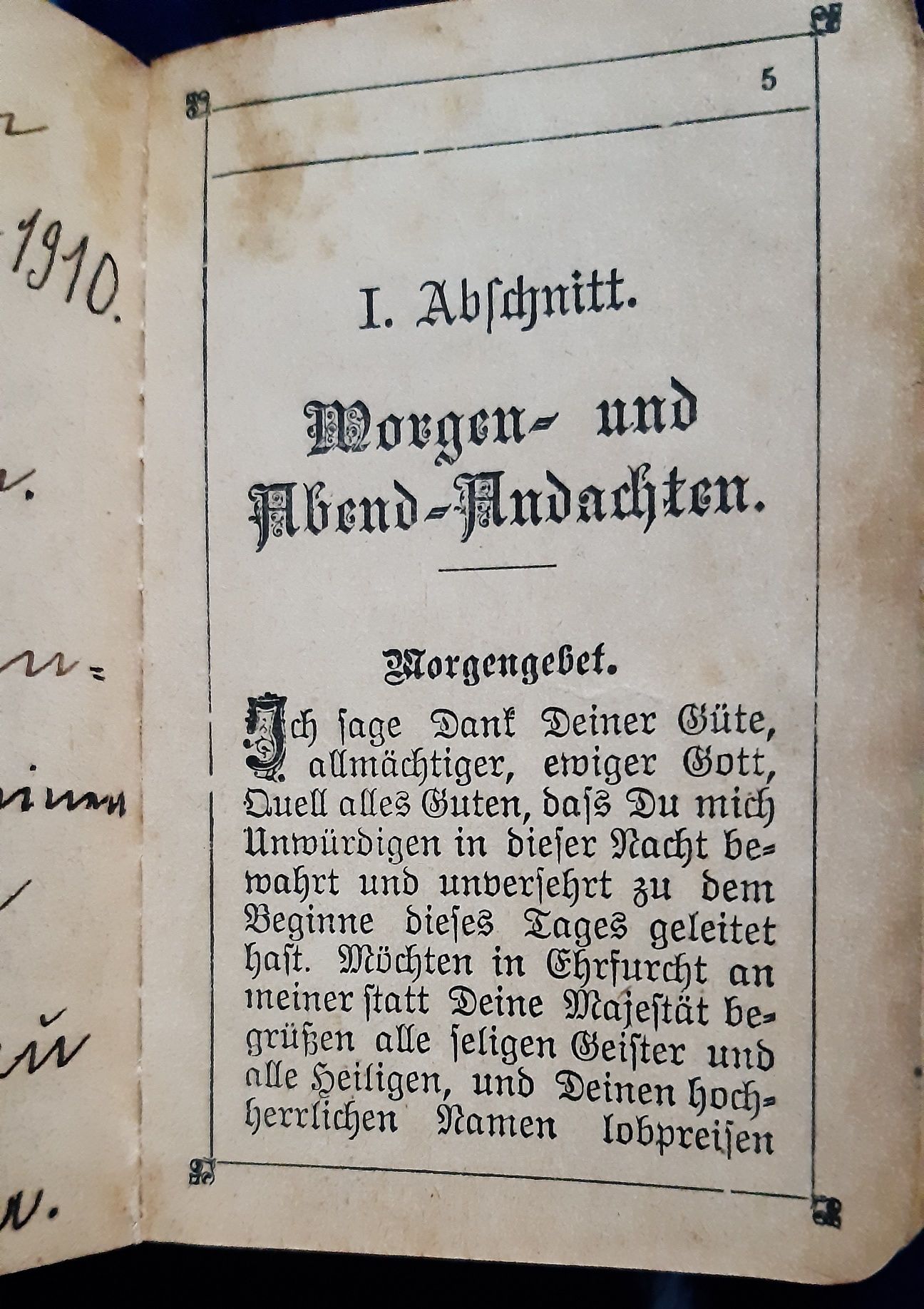 Carticica de rugăciuni din 1899 .