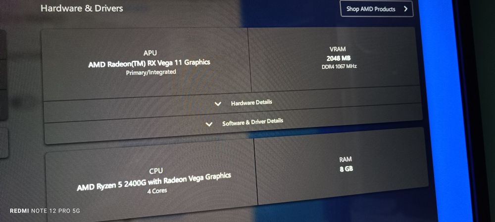 Vând AMD Ryzen 5/2400g/ 8gb ram