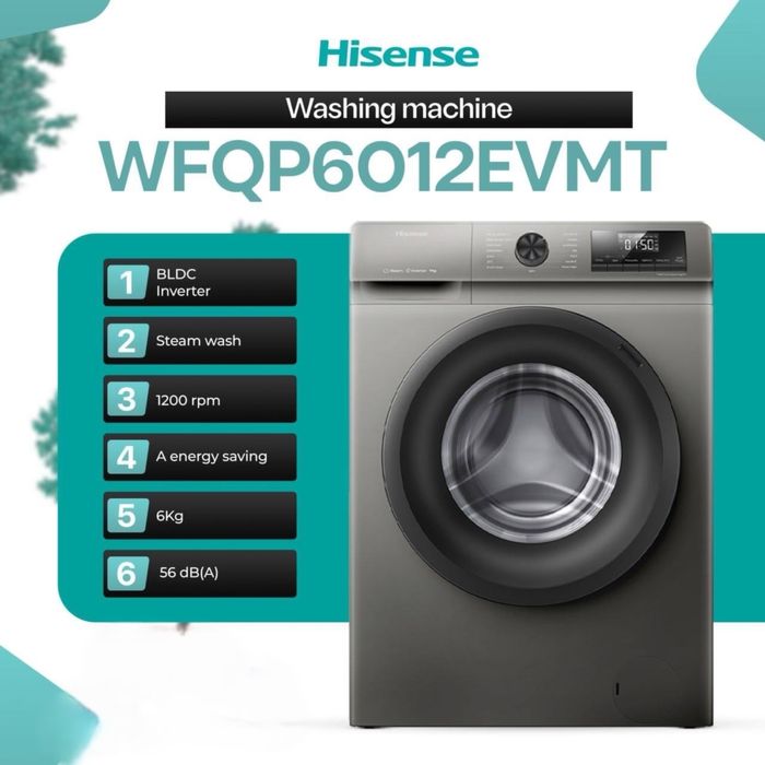 HISENSE 6 kg sifati zor bolar dan himoya dasturi vaqti kechiktirsh
