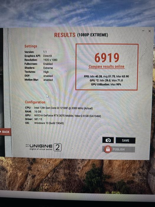 Компьютер core i3 12100F + 3070m