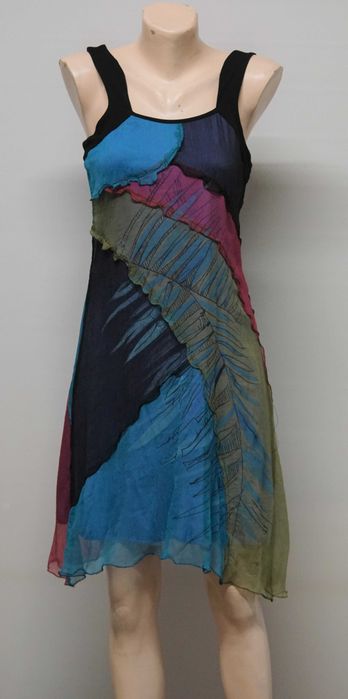 Rochie multicolora matase Save the Queen marimea  S