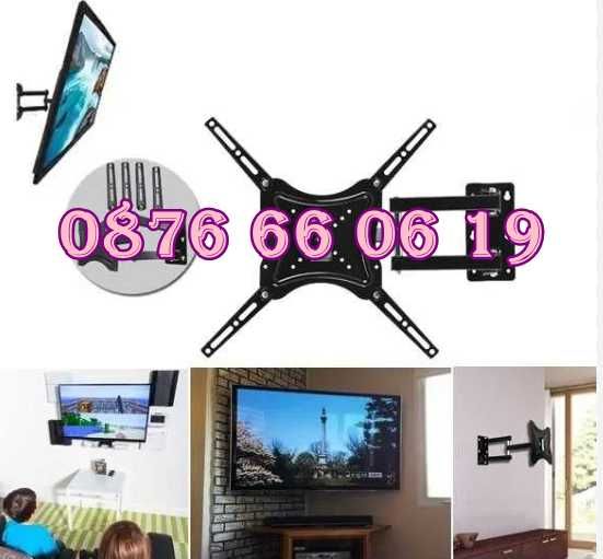 Въртяща стойка за телевизор за стена 14-55", подвижна стойка до 50кг
