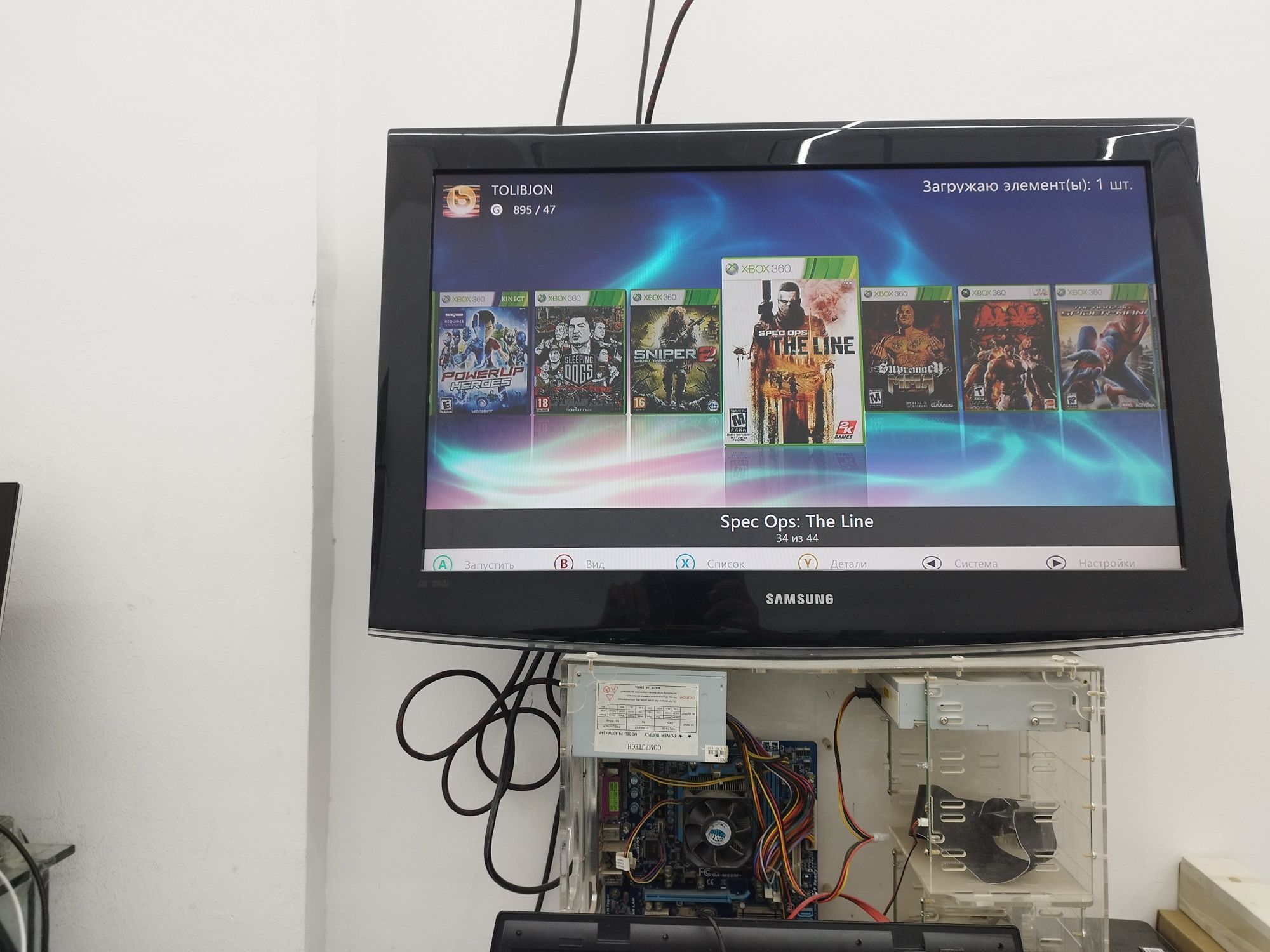Xbox 360+жостик+игры