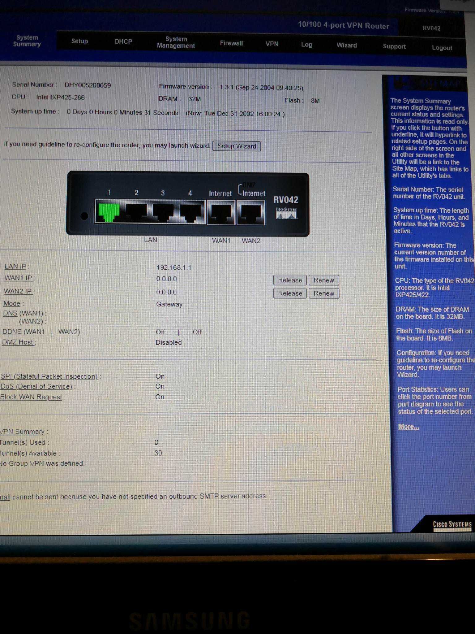 Рутер Cisco RV042 Dual WAN VPN