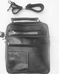Голяма мъжка кожена чанта от естествена кожа за таблет и смартфон