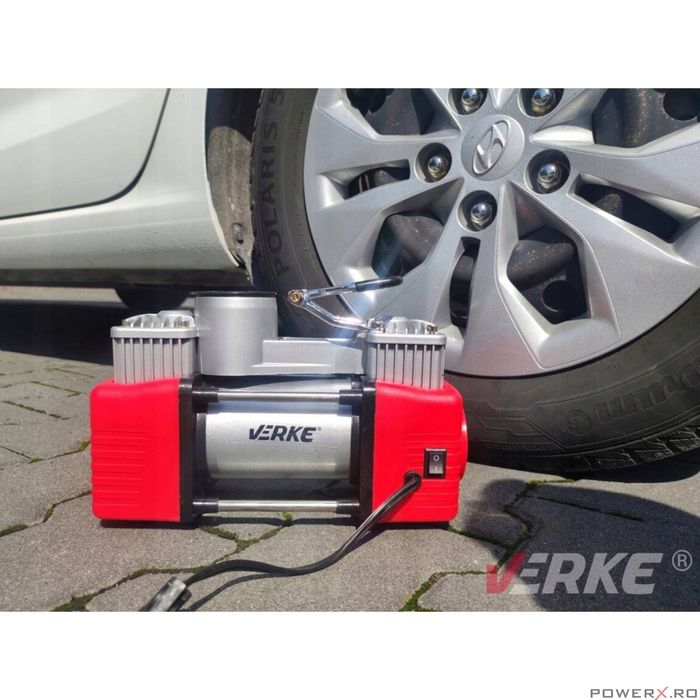 Compresor auto 12V, 10 bari, 65 l/m, lantena LED, Verke