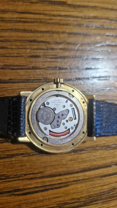 Ceas lux vintage ,,must de Cartier"ronde,aur vermeil,quartz,original