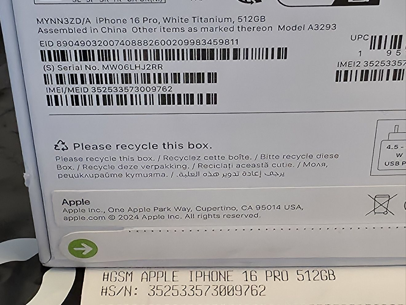 ЗАПЕЧАТАН 512GB iPhone 16 PRO Vivacom Гаранция 2027 WHITE / Бял