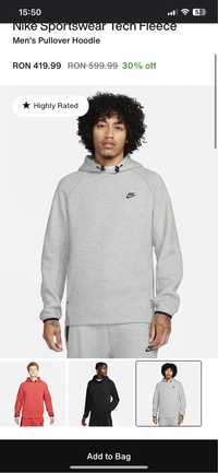 Tech fleece hanorac gri