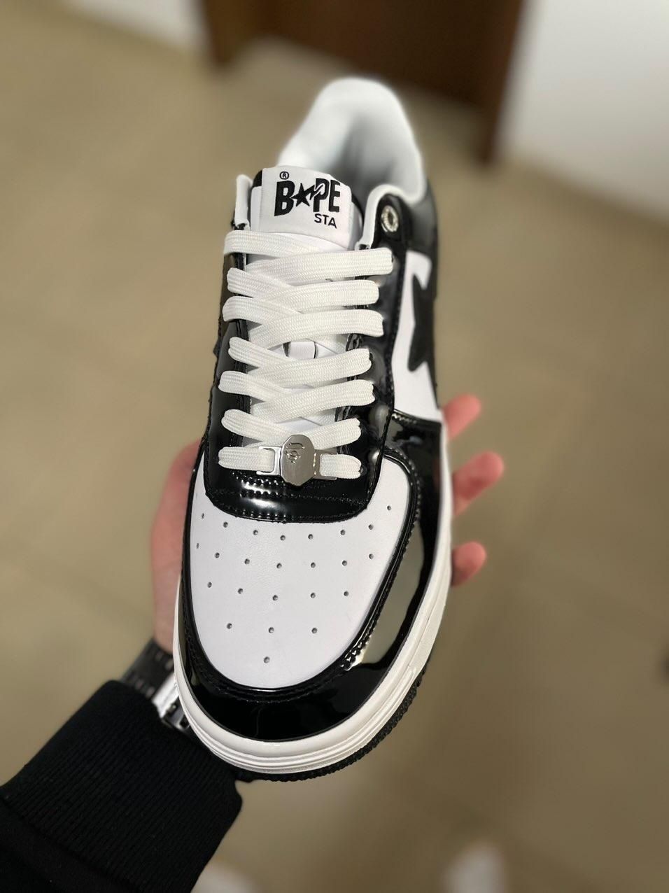 A Bathing Ape 'Bape Sta Patent Leather black and white' 44 размер