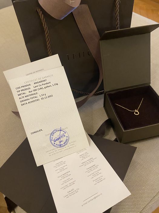 Colier cu pandant aur 14K Teilor